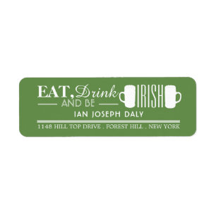 Étiquette La Saint Patrick de la Mug de bière irlandaise