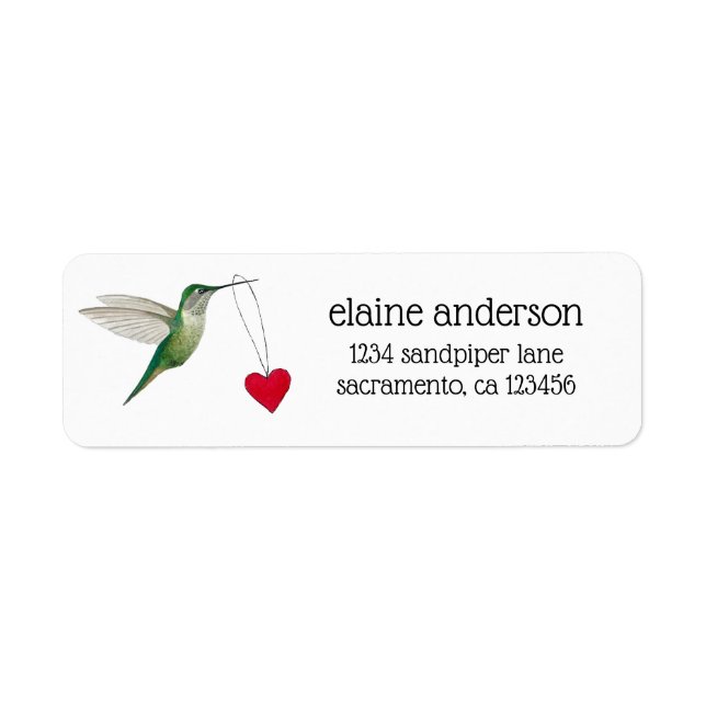 Étiquette La Saint-Valentin Colibri (Devant)