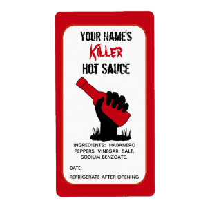 Étiquette La sauce chaude drôle personnalisée marque le