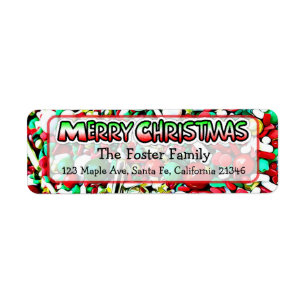 Étiquette La sucrerie de Joyeux Noël arrose lunatique