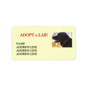 Étiquette Lab Shelter Dog Adoption - Western Return Adresse