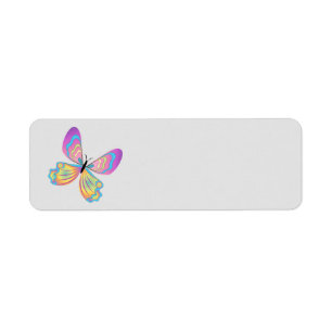 Étiquette Labe Animé d'adresse de retour de papillon