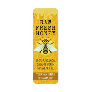 Étiquette L'abeille de pot de miel marque le rucher de nid