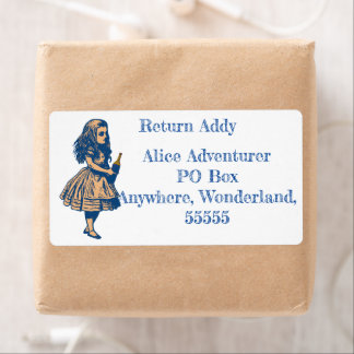 Étiquette Label Alice Wonderland Navy Adresse de retour
