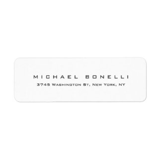 Étiquette Label d'adresse de retour blanc moderne et créativ