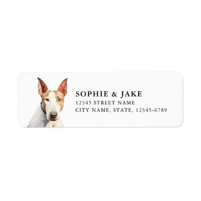 Étiquette Label d'adresse de retour Bull Terrier (Devant)