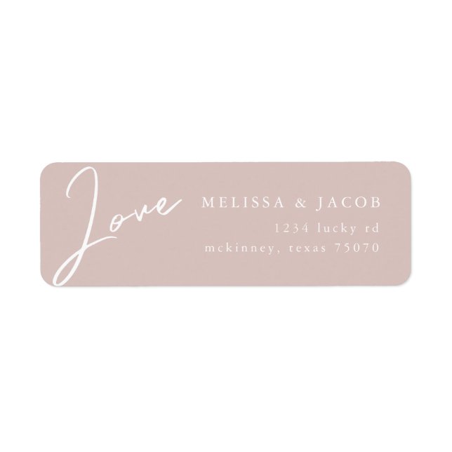 Étiquette Label d'adresse de retour Modern Pastel Love Blush (Devant)