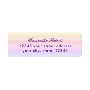 Étiquette Label d'adresse de retour Pastel Ombre Rainbow