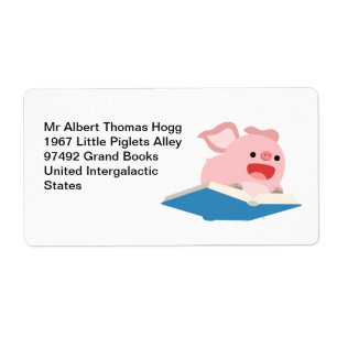 Étiquette Label Flying Book and Pig Avery Shipping