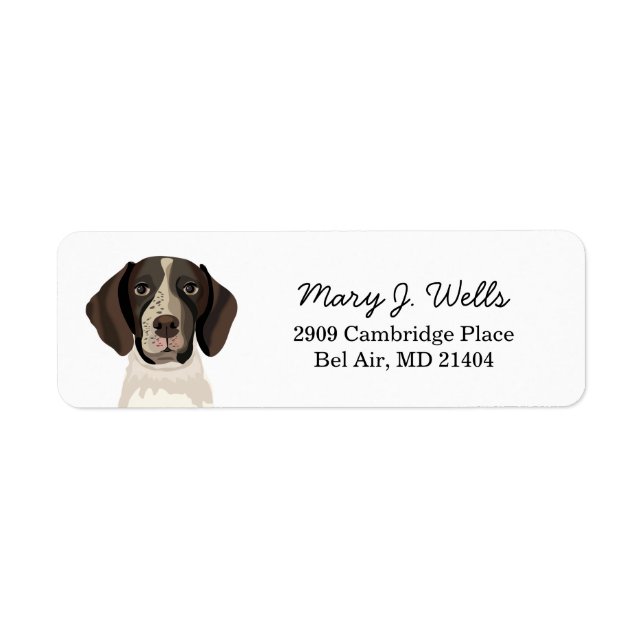 Étiquette Label German Shorthred Pointer Return Address (Devant)
