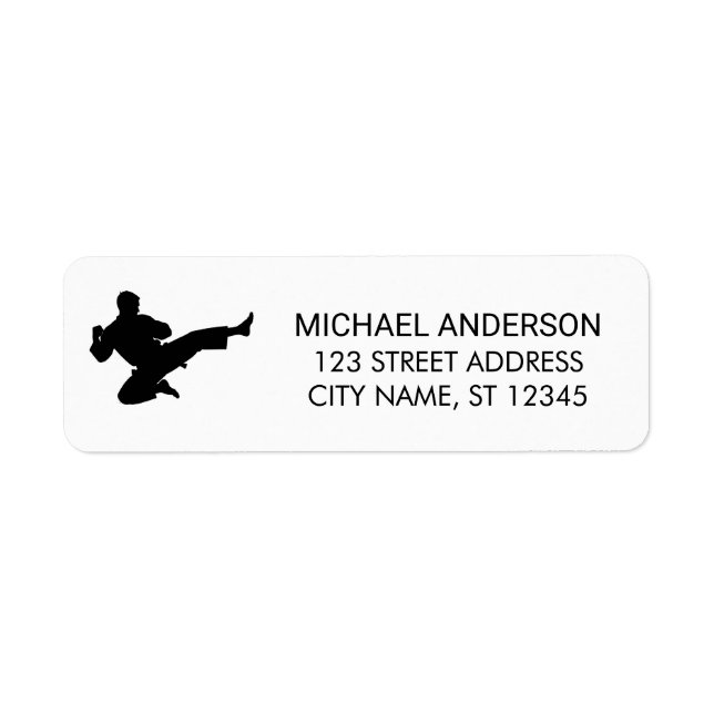 Étiquette Label Karate / Taekwondo / judo Adresse de retour (Devant)