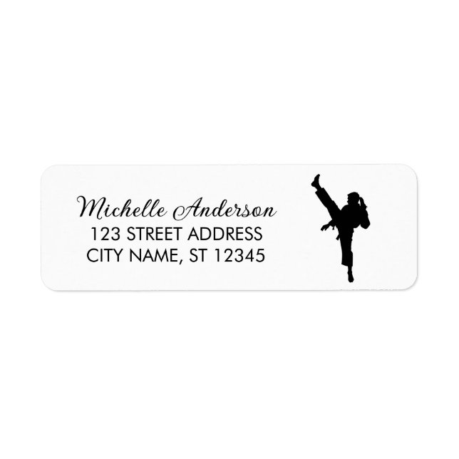 Étiquette Label Karate / Taekwondo / judo Adresse de retour (Devant)
