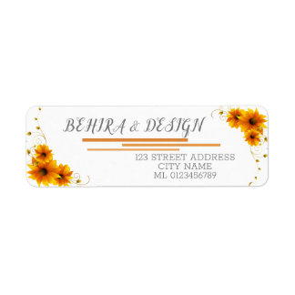 Étiquette Label Sunflower Elegant Rustic Geometric