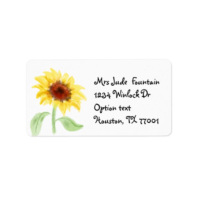 Étiquette Label Sunflower painting Return Address Mailing (Devant)