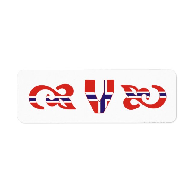 Étiquette Label V norvégien Monogramme (Devant)