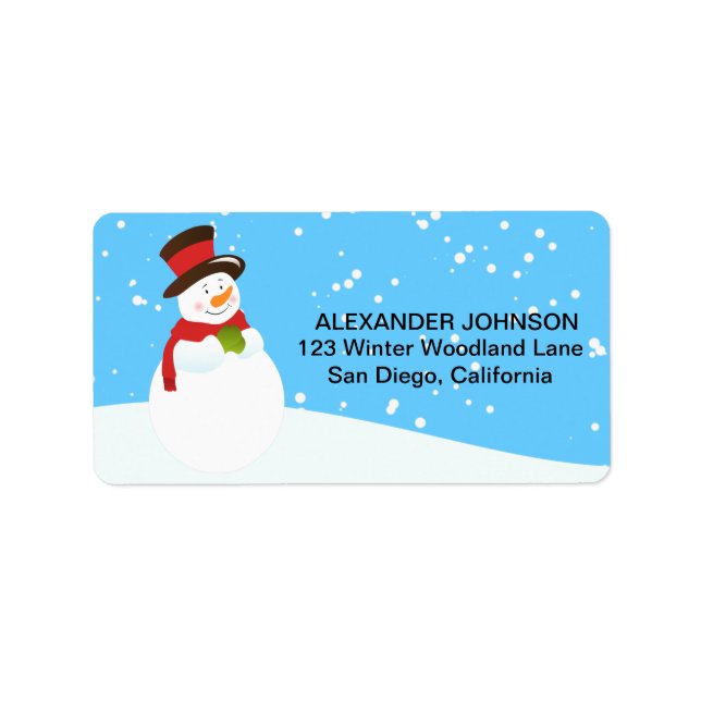 Étiquette Labels d'address de Snowman Winter (Devant)