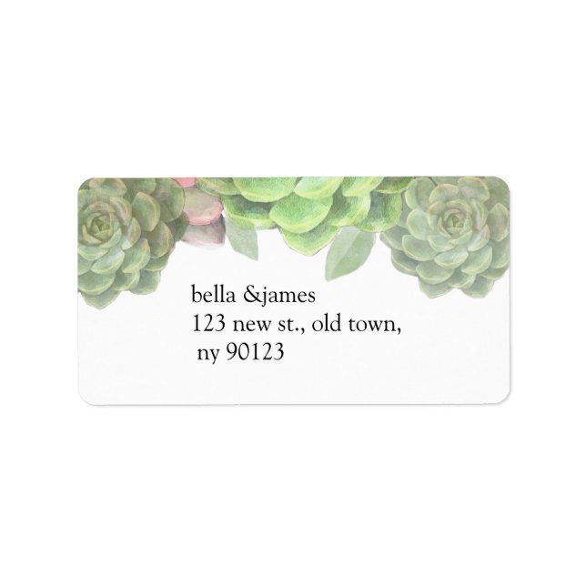 Étiquette Labels de Succulent Wedding Address (Devant)