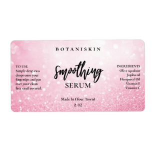 Étiquette Labels Glam Bokeh Pastel Pink Face Serum