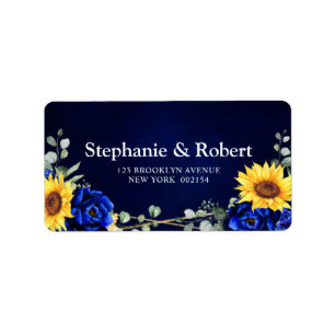 Étiquette Laboratoire de Mariage géométrique Royal Blue Rust