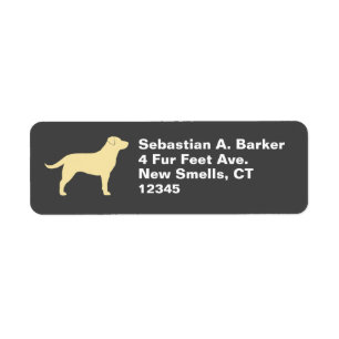 Étiquette Laboratoire jaune de silhouette de chien de