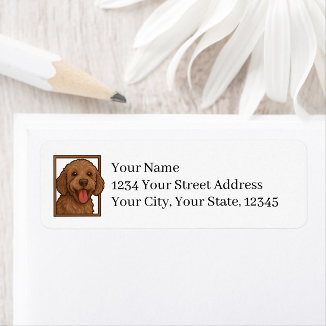 Étiquette Labradoodle Return Address Labels (En situation)