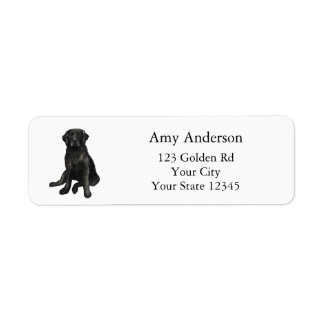 Étiquette  Labrador noir Adresse de retour personnalisée