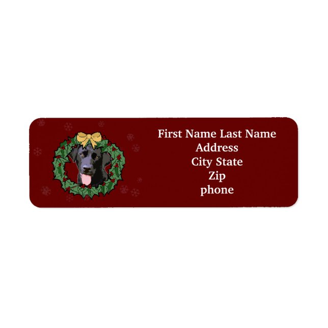 Étiquette Labrador Retriever Dog : Lab Dog pour Noël (Devant)