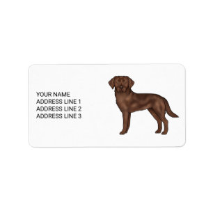 Étiquette Labrador Retriever Lab au Chocolat Texte Personnal