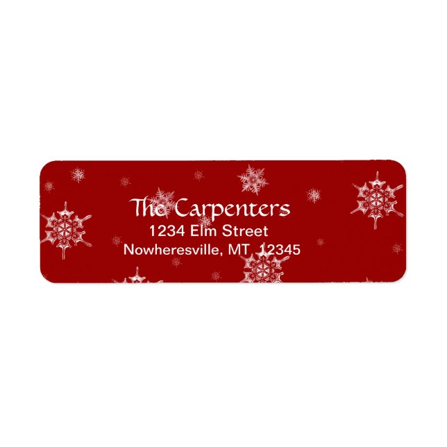 Étiquette Lâches d'adresse de retour Snowflon (Devant)