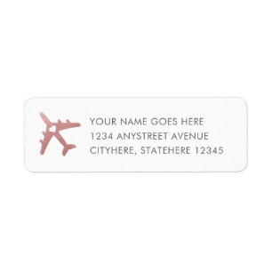 Étiquette L'adresse de retour d'avion de l'amant rose de