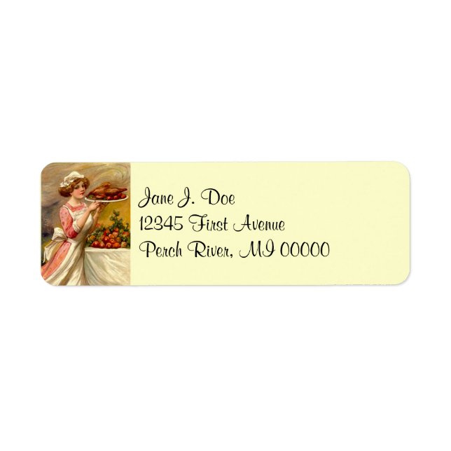 Étiquette Lady Chef Cook Platter Serve Retourner Adresse Éti (Devant)