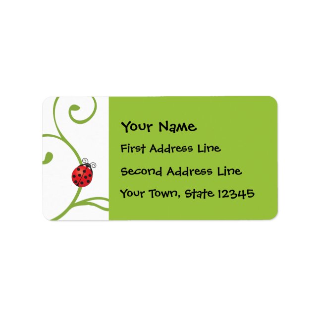 Étiquette Ladybug sur la vigne (Devant)