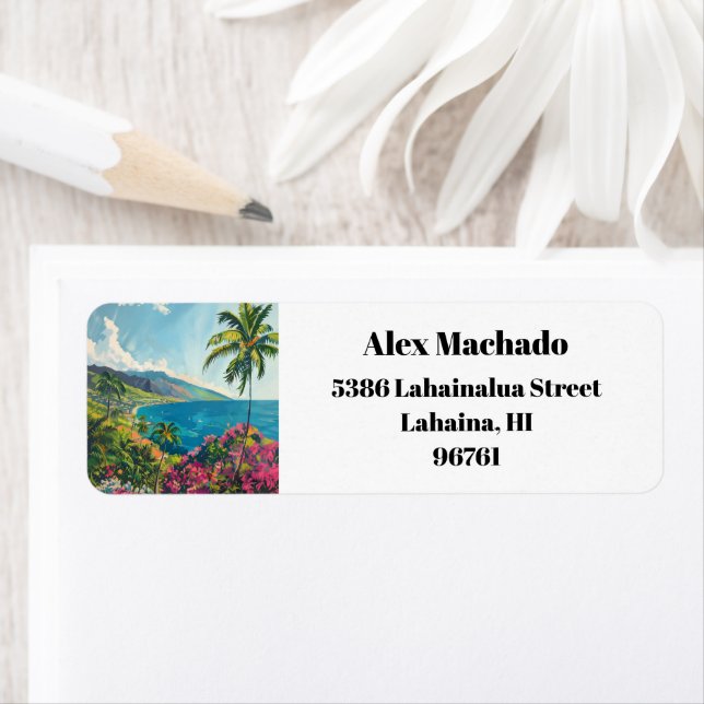 Étiquette Lahaina Maui Hawaii Beach Coast Retour (En situation)