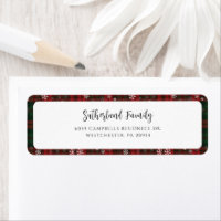 Laid Red Green Script Snowflics Adresse de retour