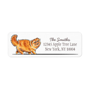Étiquette -Laisse tigrée orange Art™ de chat persan simpl