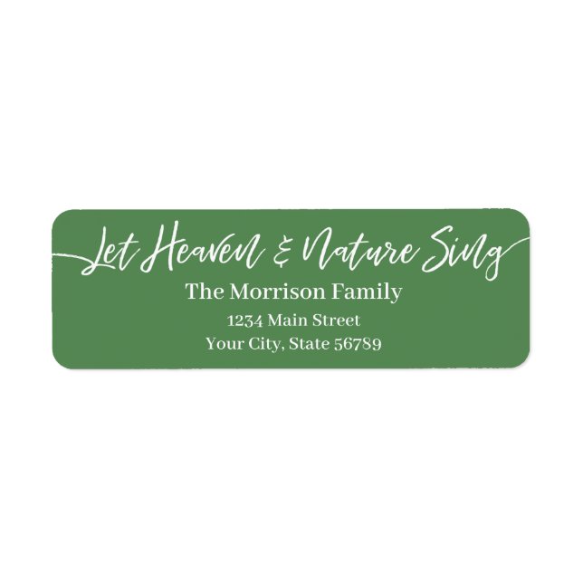 Étiquette Laisser le ciel et la nature Chanter blanc script  (Devant)