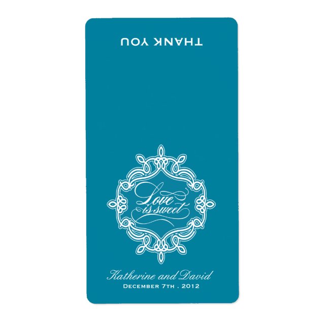 Étiquette L'amour est doux - Sac à bonbons Mariage Favoriser (Devant)