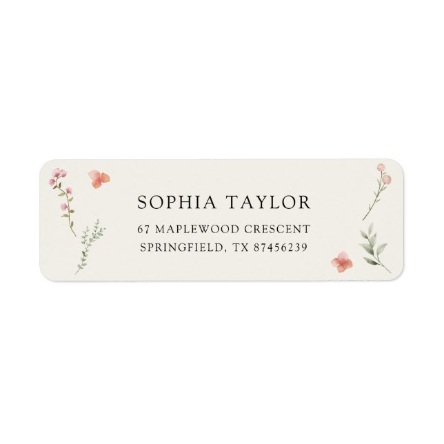 Étiquette L'amour est en fleurs Budget Wildflower Fête de ma (Devant)