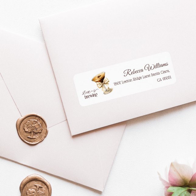 Étiquette L'amour se prépare Shower Mariage Bow Espresso Mar (Créateur téléchargé)