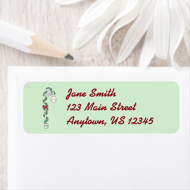 Étiquette Lampe de rue Noël NYC Holly New York City (En situation)