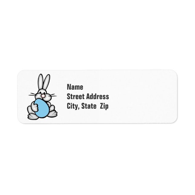 Étiquette Lapin avec Baby Blue Oeuf (Devant)