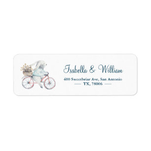 Étiquette Lapin de Pâques heureux d'aquarelle florale