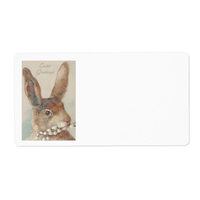Étiquette Lapin de Pâques vintage (Devant)