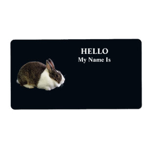Étiquette Lapin néerlandais Brown et blanc