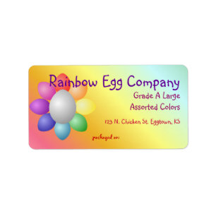 Étiquette L'arc-en-ciel coloré Eggs l'étiquette de carton