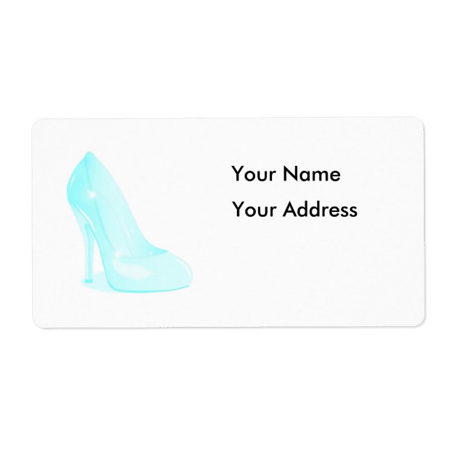 Étiquette L'Arrière - plan à chaussures en verre (Devant)