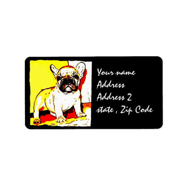 Étiquette L'art du chien de taureau français (Devant)