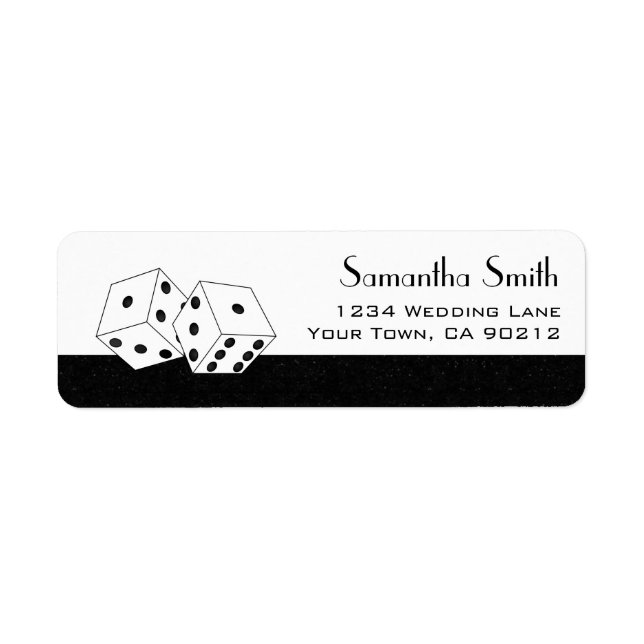 Étiquette Las Vegas Dice Thème Black & White (Devant)