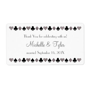 Étiquette Las Vegas Faux Silver Parties scintillant Black Fa