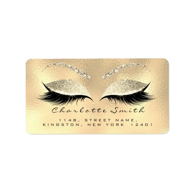 Étiquette Lashes de maquillage Adresse de retour Label Champ (Devant)
